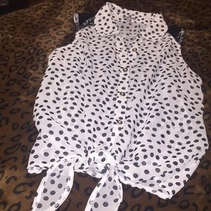 Polka dot see through top